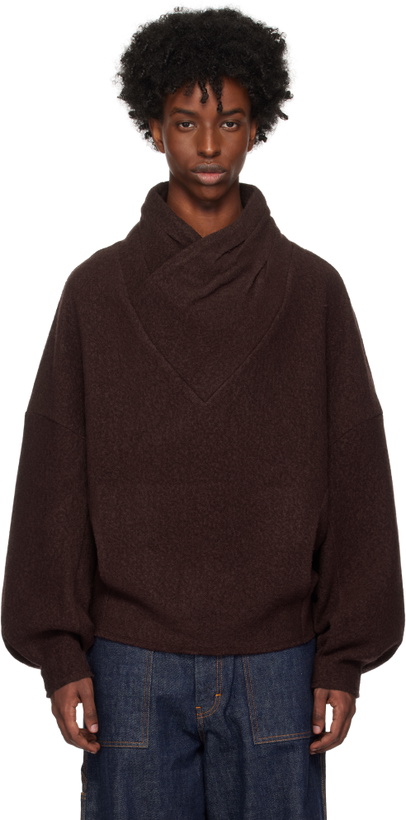Photo: pet-tree-kor Burgundy Resonance Pleat Sweater
