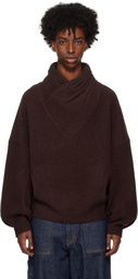 pet-tree-kor Burgundy Resonance Pleat Sweater