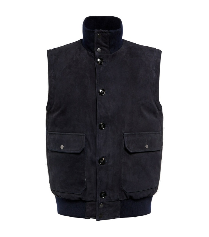 Photo: Kiton - Down-filled suede vest