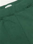 Sunspel - Tapered Brushed Cotton-Jersey Sweatpants - Green