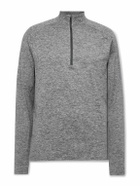 NIKE RUNNING - Stride Mesh-Panelled Logo-Print Dri-FIT Half-Zip Top - Gray