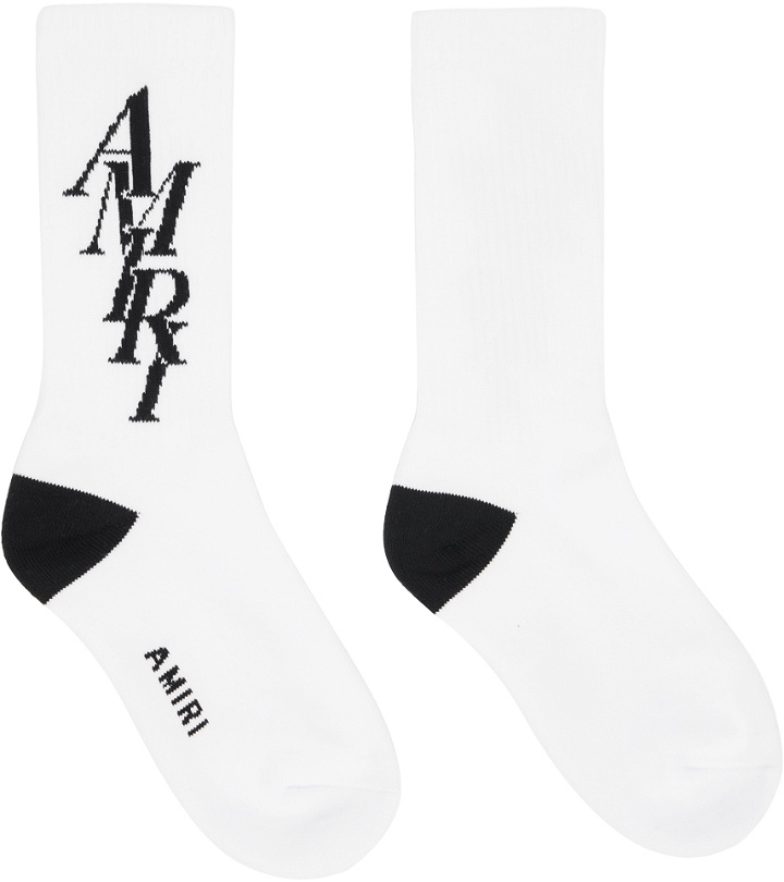 Photo: AMIRI White & Black Stack Socks