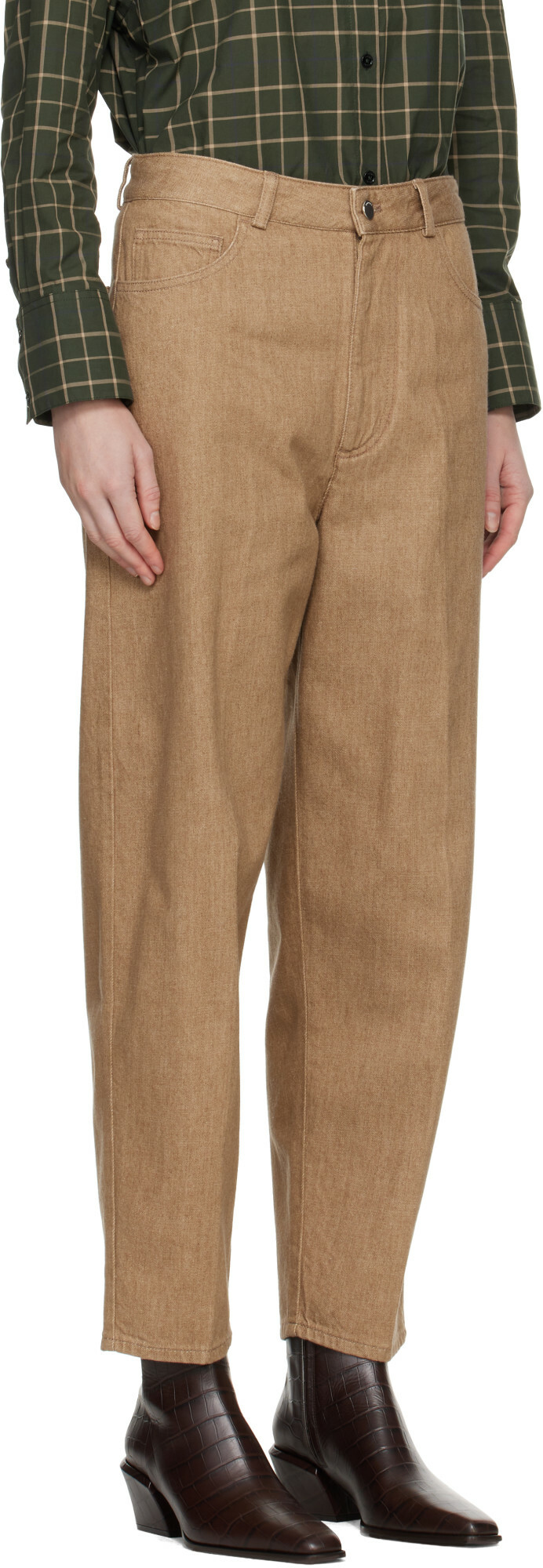 Cordera Beige Denim Carrot Jeans