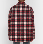 Balenciaga - Oversized Quilted Checked Cotton-Flannel Coat - Red