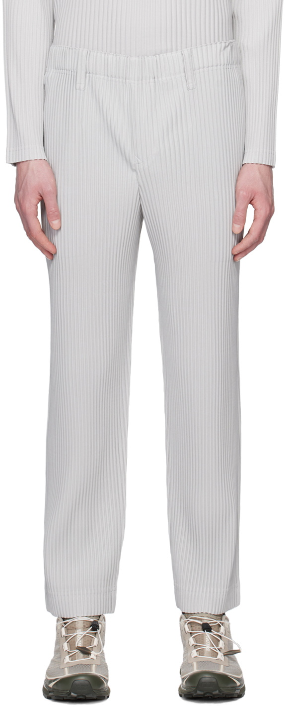 Homme Plissé Issey Miyake Gray Tailored Pleats 2 Trousers Homme
