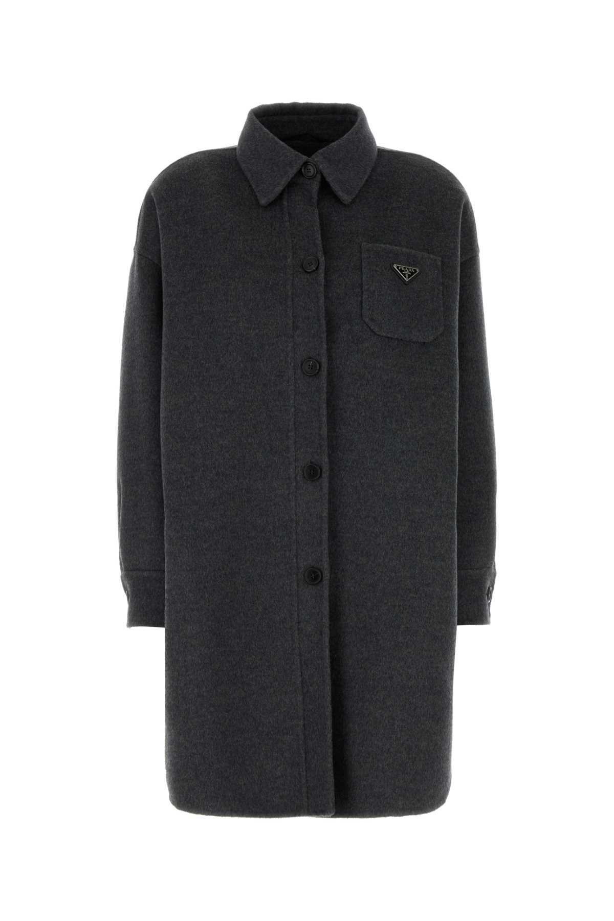 Prada Ivory Wool Blend Coat Prada