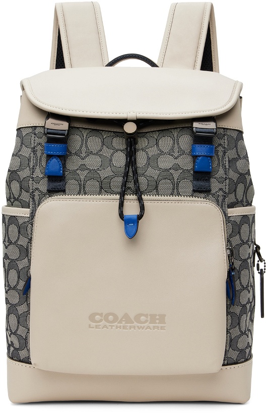 Photo: Coach 1941 Off-White & Navy League Flap Backpack