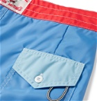 Birdwell - Mid-Length Striped Swim Shorts - Blue