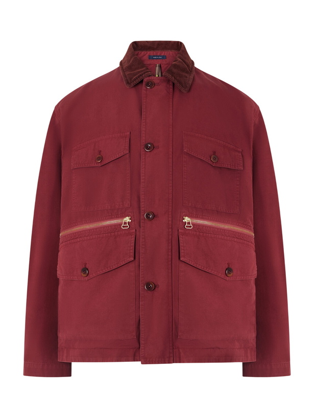 Photo: Drake's - Corduroy-Trimmed Cotton Jacket - Red