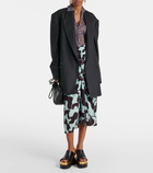 Dries Van Noten Draped printed crêpe midi skirt