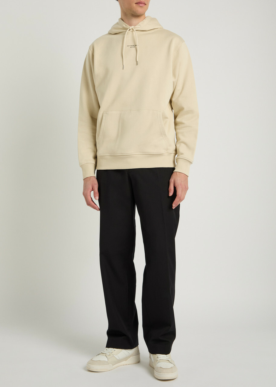 DRÔLE DE Monsieur Nfpm Printed Hooded Cotton Sweatshirt Beige