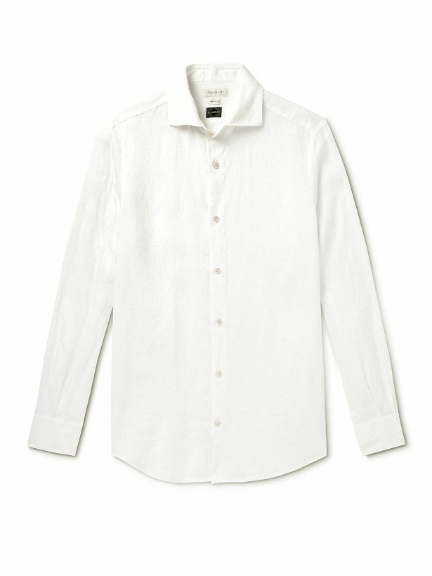 Photo: Incotex - Glanshirt Slim-Fit Linen Shirt - White