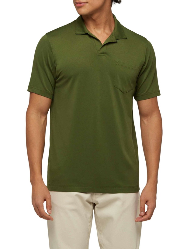 Photo: MC2 Saint Barth Military Green Technical Piquet Polo Shirt Camber