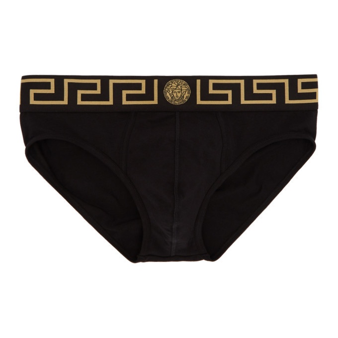 Photo: Versace Underwear Black and Gold Greek Briefs