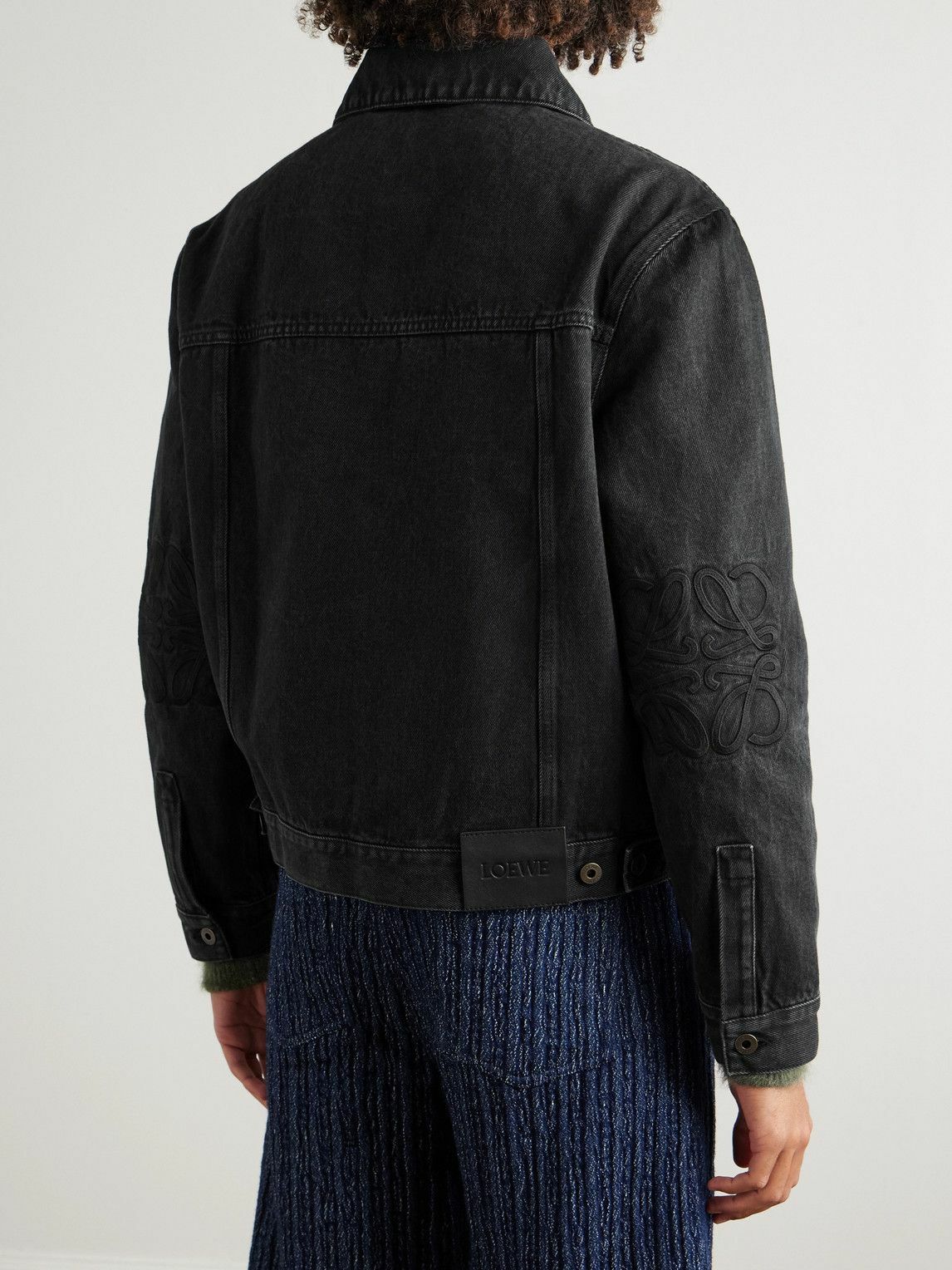 LOEWE - Anagram Logo-Appliquéd Denim Jacket - Black
