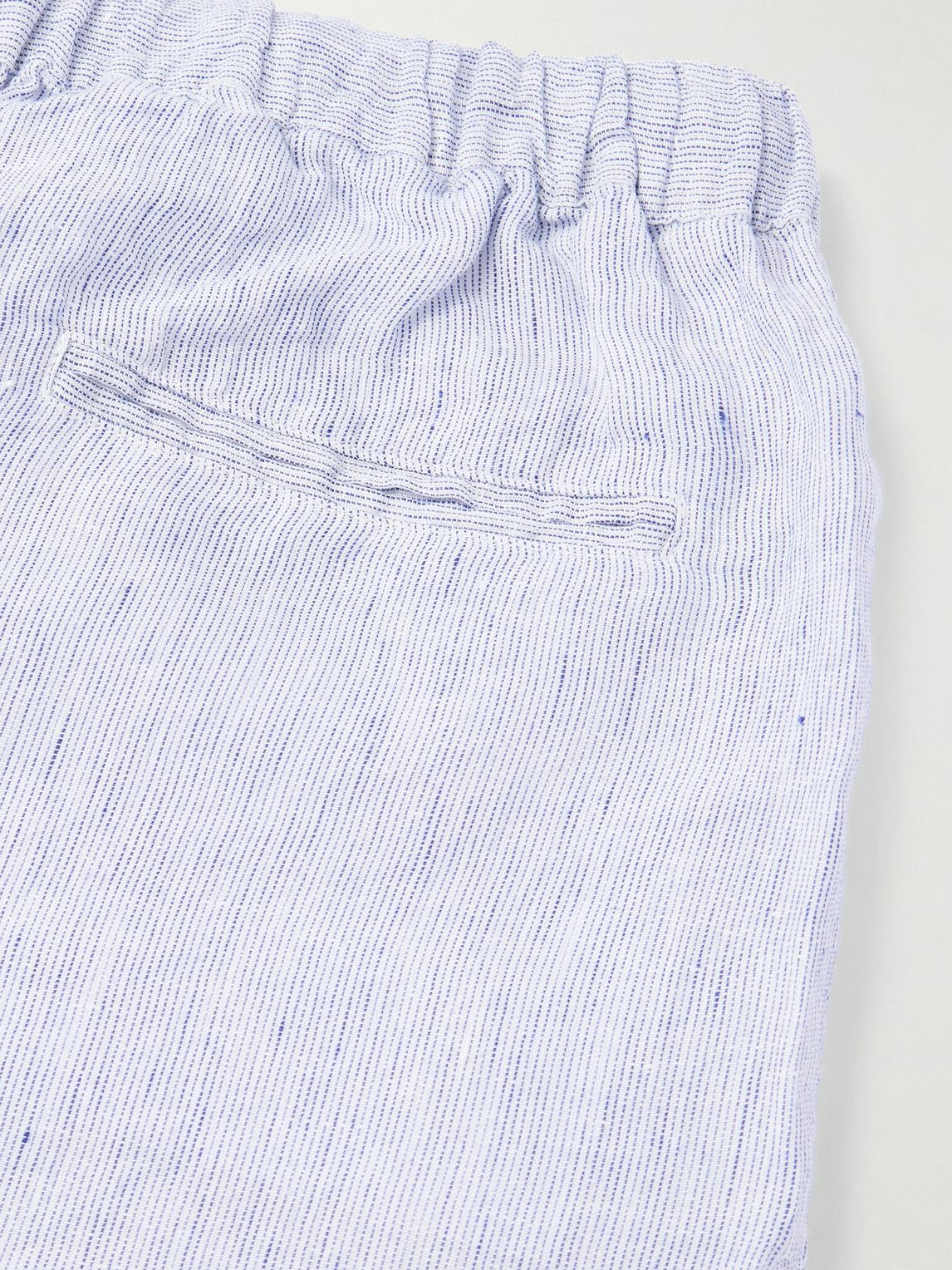 Massimo Alba - Kevin Straight-Leg Pleated Linen Drawstring Shorts - Blue