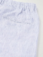 Massimo Alba - Kevin Straight-Leg Pleated Linen Drawstring Shorts - Blue