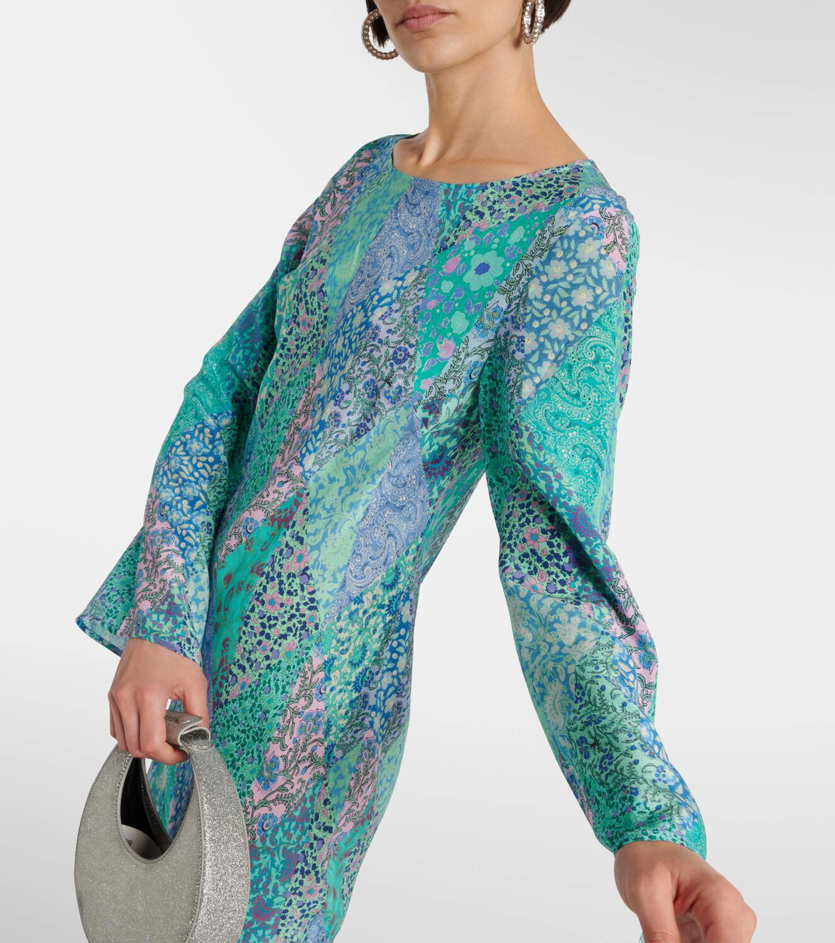 Rixo Alondra patchwork silk maxi dress Rixo