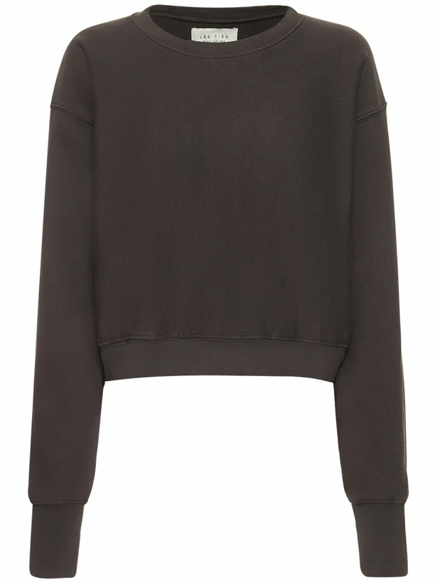 Photo: LES TIEN - Cropped Cotton Sweatshirt