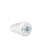 Maple Men's Saturn Ring in Silver/Turquoise