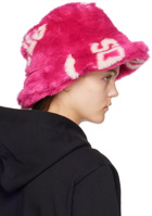 GCDS Pink Jacquard Bucket Hat