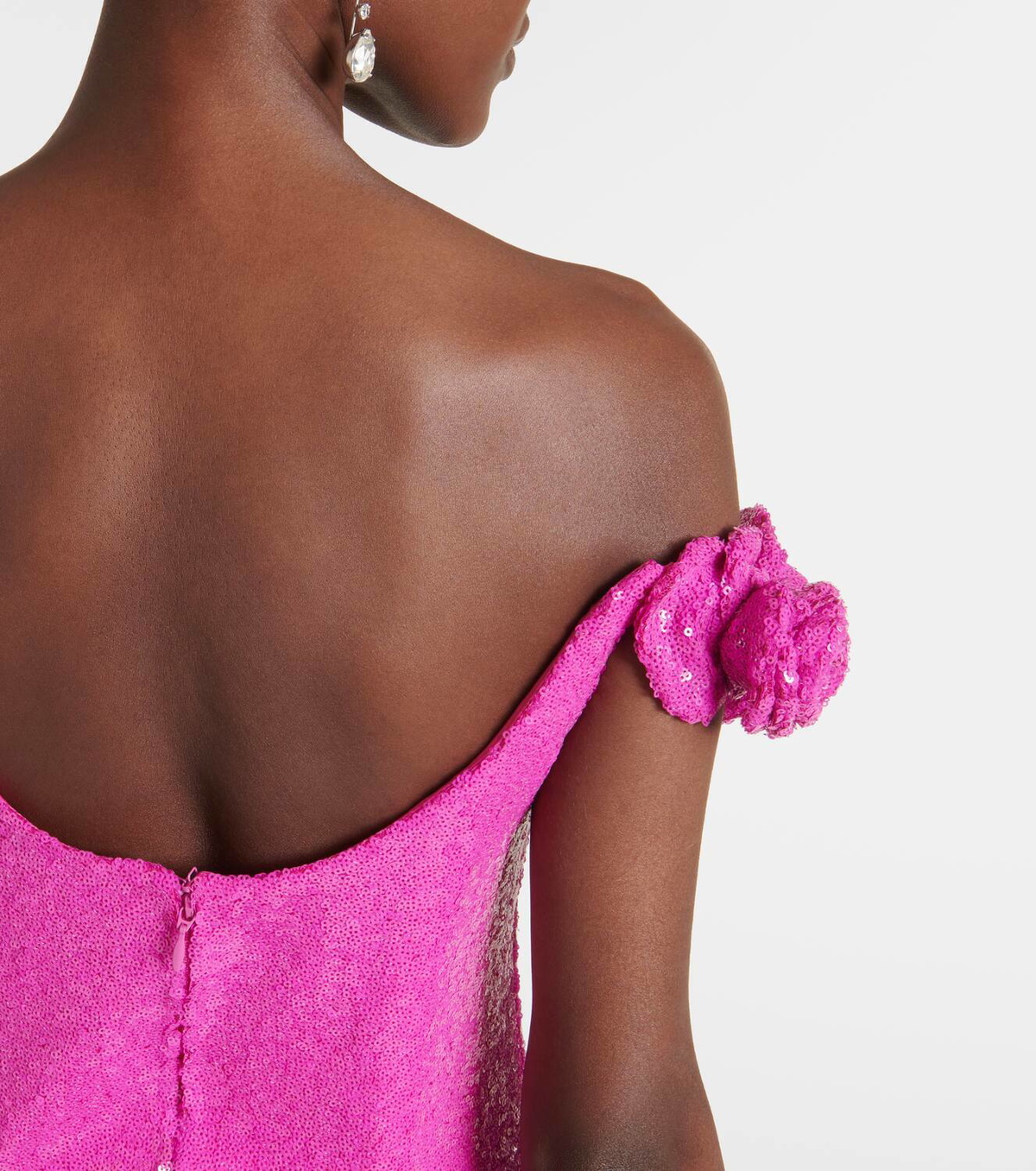 Costarellos Birdie off-shoulder sequined top