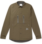 And Wander - Reflective-Trimmed Shell and Mesh Shirt - Army green