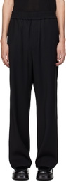 AMI Paris Black Elasticized Waist Trousers