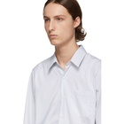 Dries Van Noten White and Navy Stripe Corbin Shirt