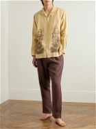 Desmond & Dempsey - Luna Printed Linen Pyjama Set - Brown