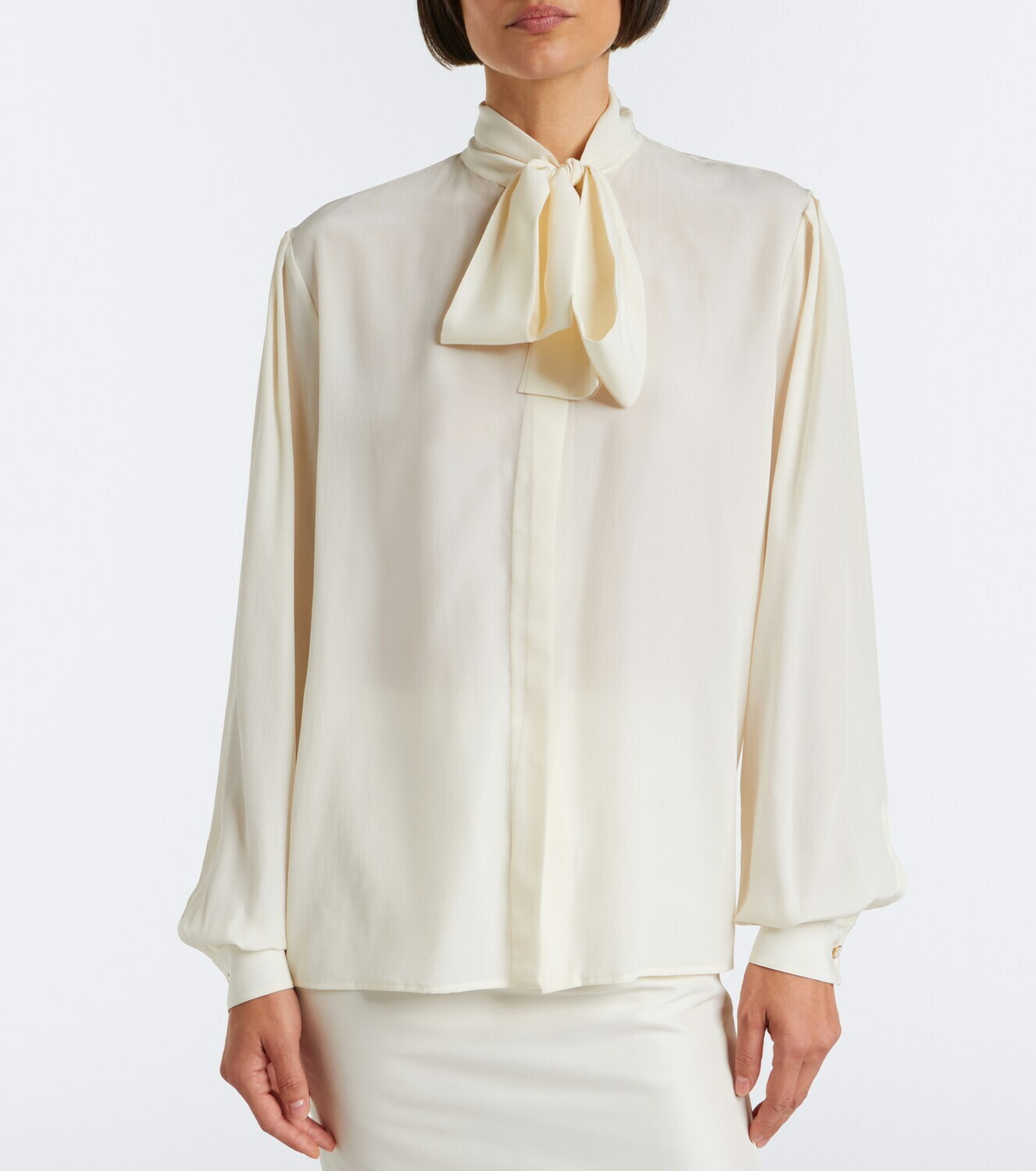 Gucci Tie-neck silk crêpe de chine blouse