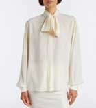 Gucci Tie-neck silk crêpe de chine blouse
