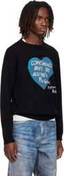 Andersson Bell Black Heart Message Crew-Neck Sweater