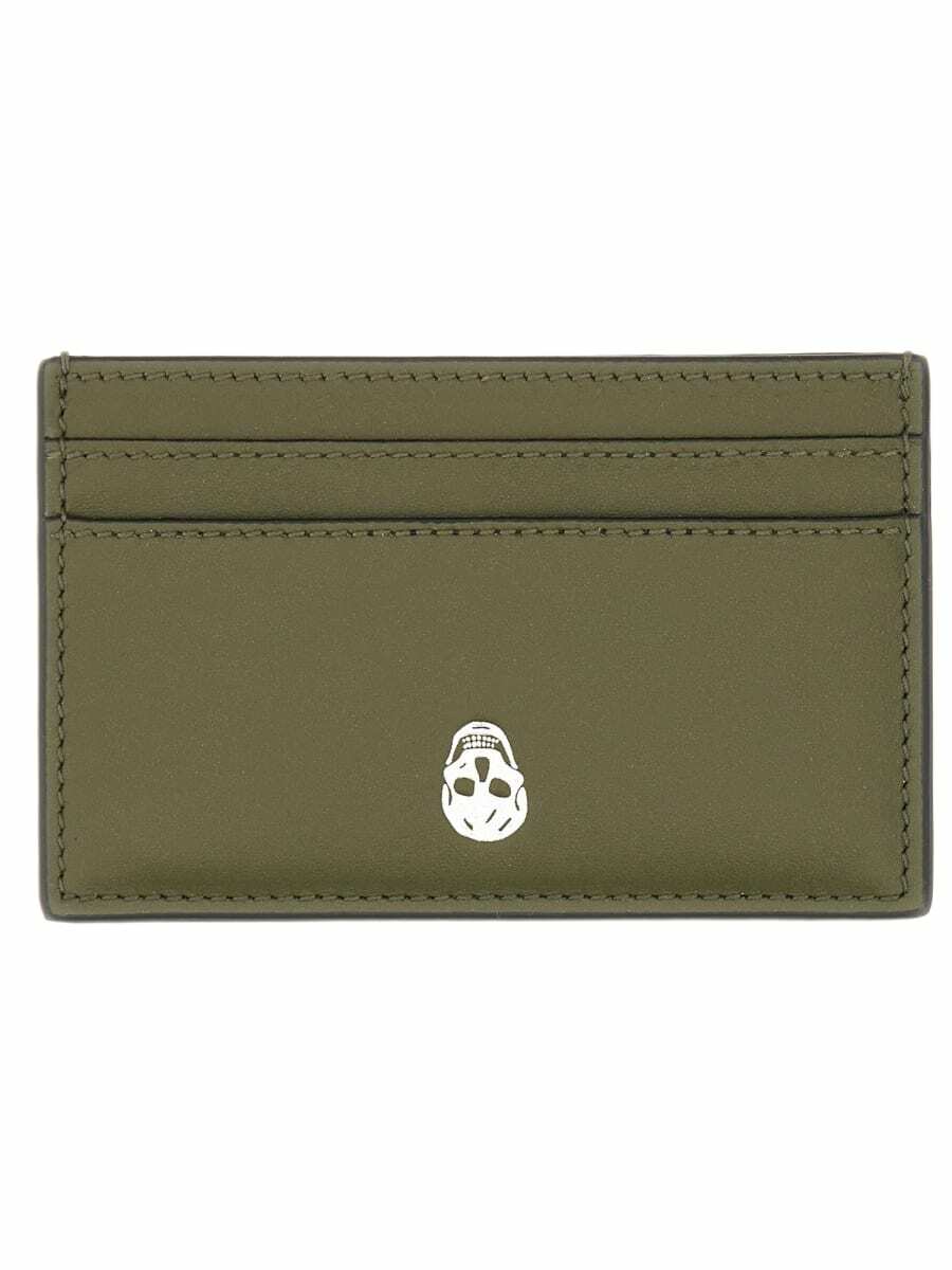Alexander McQueen Black Roses and Skull Card Holder