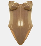 Norma Kamali Mio metallic bodysuit