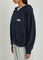 American Vintage Plizzy Hooded Cotton Sweatshirt Navy