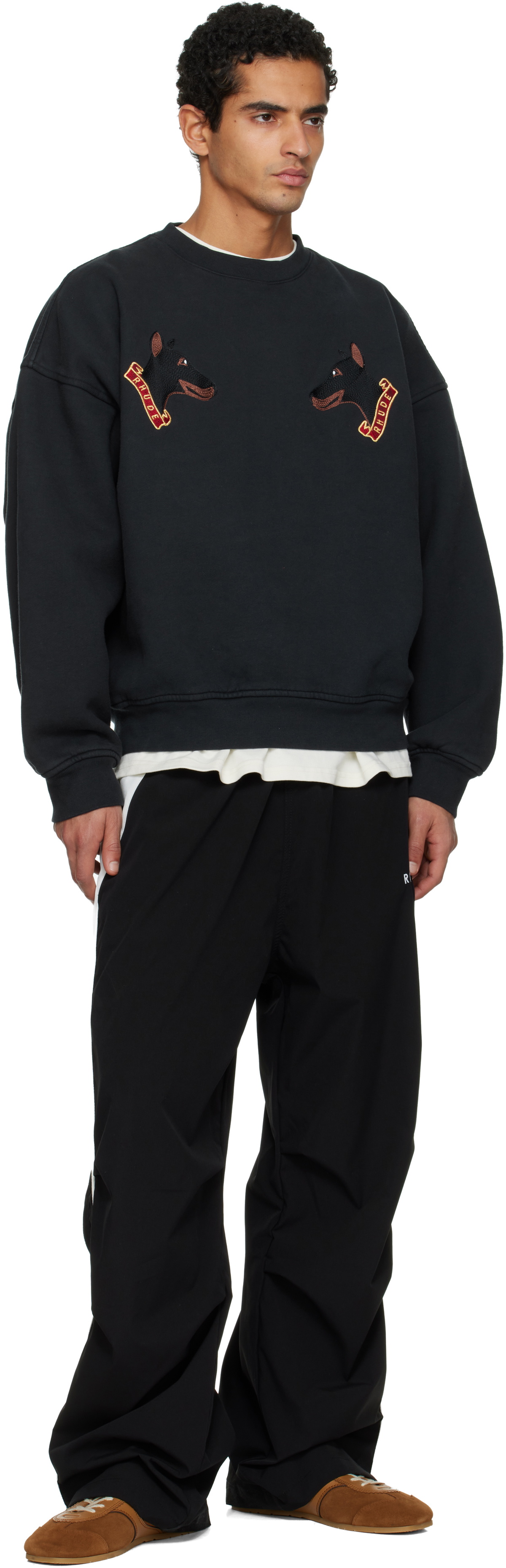 Rhude Black London Hound Crewneck Sweatshirt