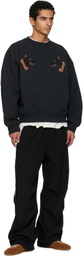 Rhude Black London Hound Crewneck Sweatshirt