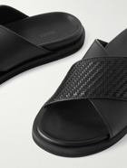 Zegna - Panarea PELLETESSUTA™ Leather Slides - Black