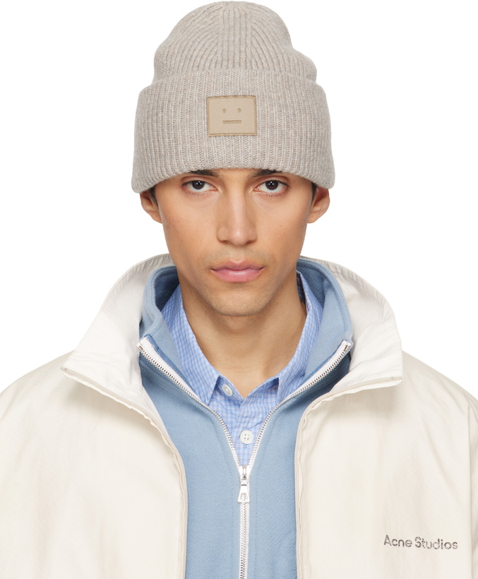 Photo: Acne Studios Gray Face Logo Beanie