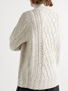 Auralee - Cable-Knit Wool and Alpaca-Blend Mock-Neck Sweater - Neutrals