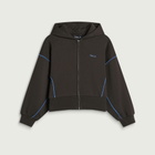TALA Women's Piped Cocoon Zip Through Hoodie in Americano