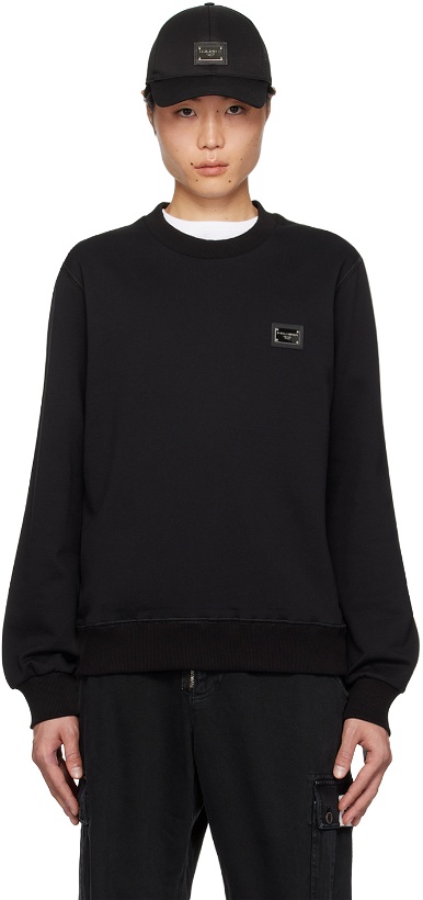 Photo: Dolce & Gabbana Black Branded Sweatshirt