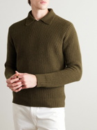 Drake's - Integral Ribbed Wool and Alpaca-Blend Sweater - Green