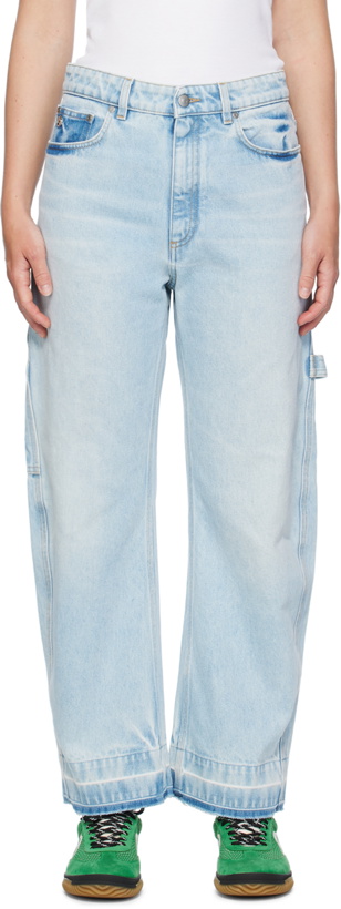 Photo: Stella McCartney Blue Wide-Leg Mid-Rise Jeans