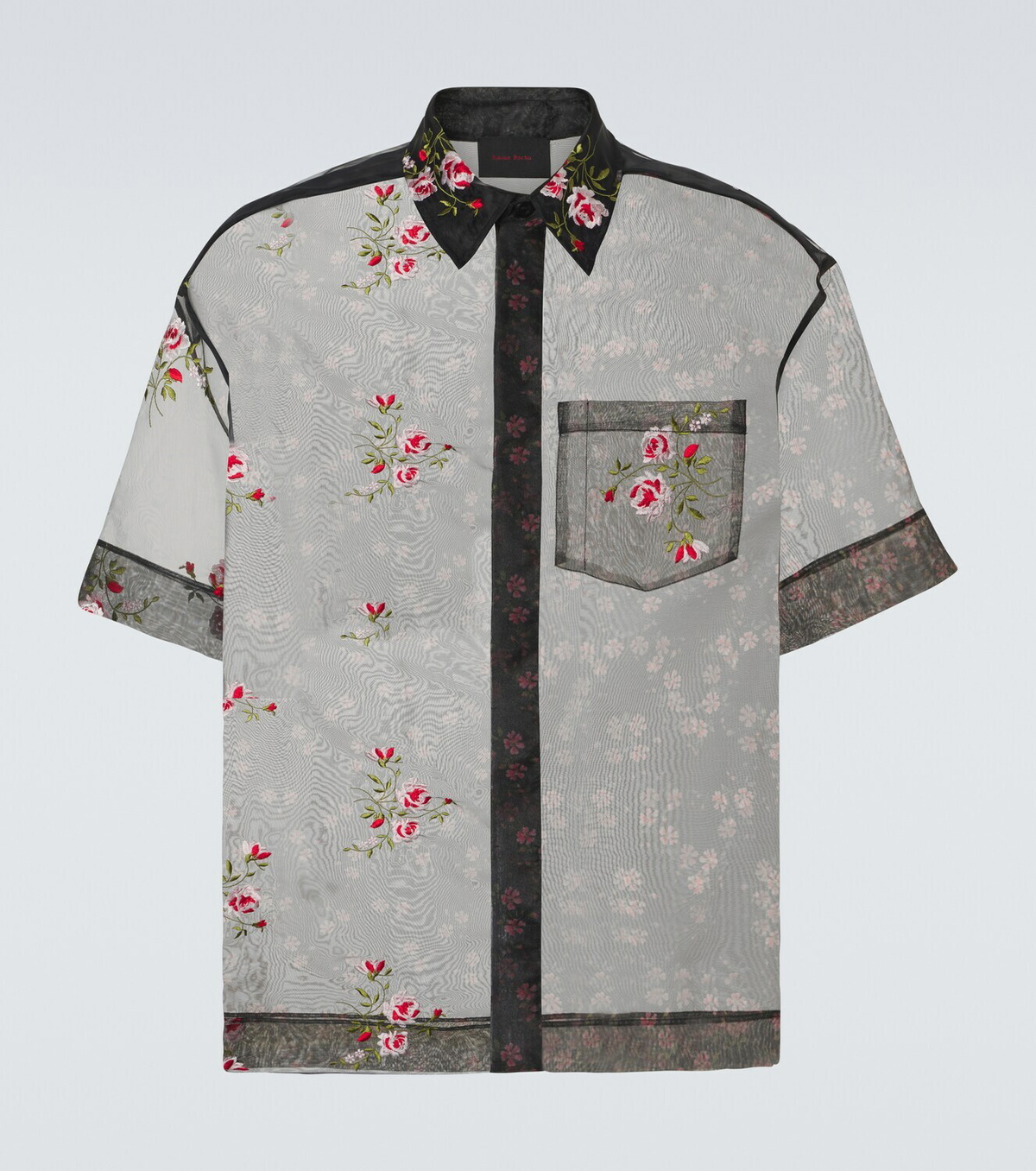 Simone Rocha Floral sheer organza shirt