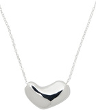 AGMES Silver Small Sculpted Heart Pendant Necklace