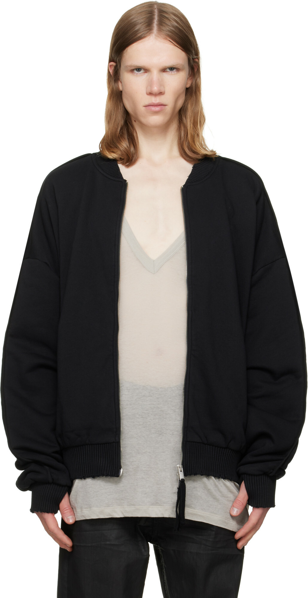 thom/krom Black MSJ 705 Bomber Jacket