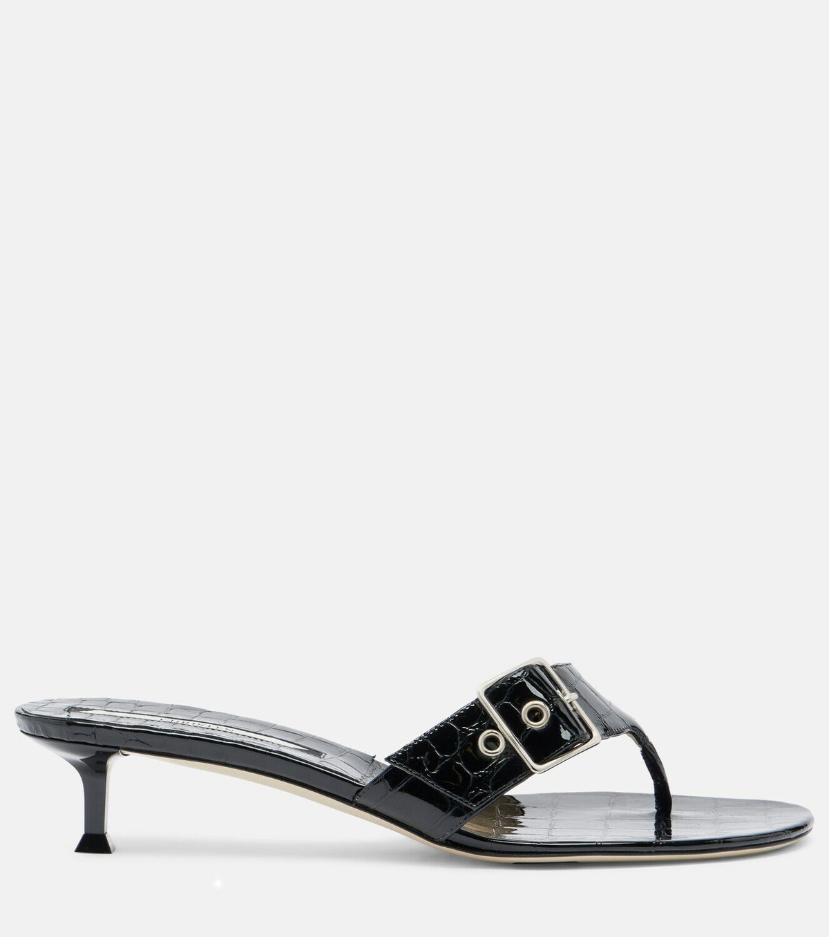 Christen Helix patent leather thong sandals