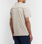 Onia - Eric Striped Cotton-Blend Jersey Polo Shirt - Neutrals